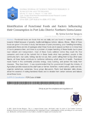 Alt text: Research paper on foods influencing consumption in Sierra Leone.