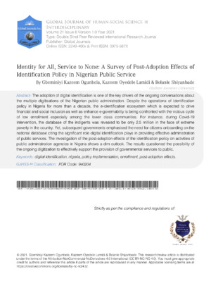 Detailed analysis of post-disability effects on identification in Nigerian public services.
