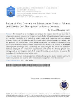 Cost overruns on infrastructure projects and how effective cost management can reduce them.