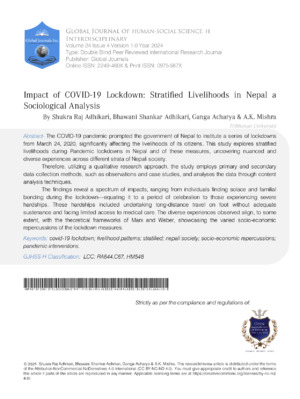 COVID-19 lockdown livelihoods.
