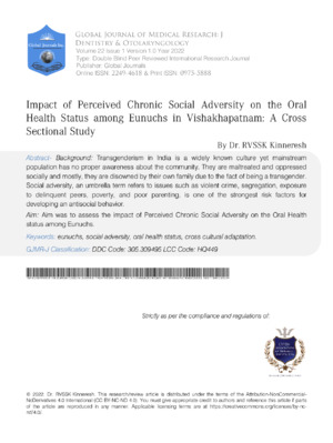 High-resolution image depicting research study on social adversity's effect on oral health status in Vishakhapatnam.
