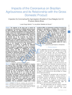 COVID-19's effects on Brazil's agribusiness and its link to domestic economy and Brazil's gross domestic product.