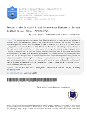 Alt: Research on educator impact and teacher routines in Brazil, highlighting education platform influences.