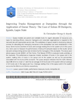 Optimizing truck queues in dumpsites.