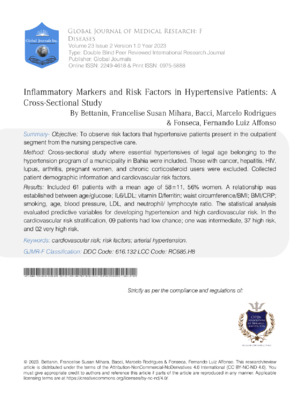 This study explores inflammatory markers and their role in hypertension management, emphasizing cross-sectional research findings.