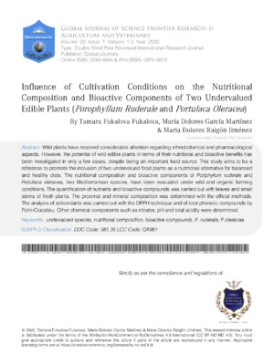A detailed study on how cultivation influences the nutritional and bioactive components in edible plants.
