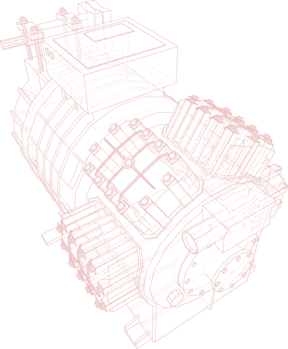 Detailed technical drawing of a combustion engine.