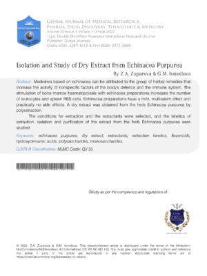 Detailed study of Echinacea extract's medical benefits and extraction methods.