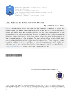 Land reforms, policy impacts, and new perspectives in India’s land management.