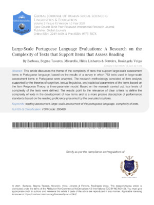 Portuguese language complexity analysis for academic research journals.