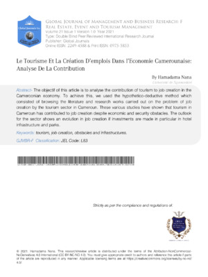 High-quality academic research on tourism's economic contributions.