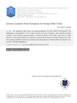 SEO-friendly ALT: European sovereign debt crisis research paper from Global Journals.