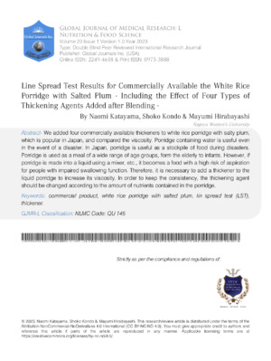 White rice porridge with salted plum and various flavorings in a study on sensory evaluation.