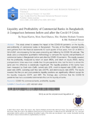 Liquidity Risks in Banking.