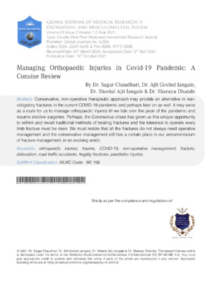 Elevate your understanding of managing orthopedic injuries during the COVID-19 pandemic with expert insights.