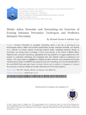 Enhanced SEO-friendly description of mobile adhoc networks and cybersecurity research.