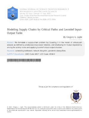 Supply chain modeling with critical paths and leontief input-output table for accurate supply chain analysis.