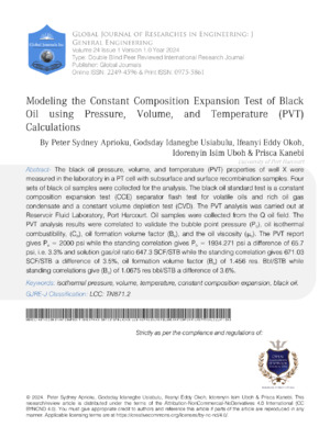 Black oil, pressure, volume, temperature, PVT calculations.