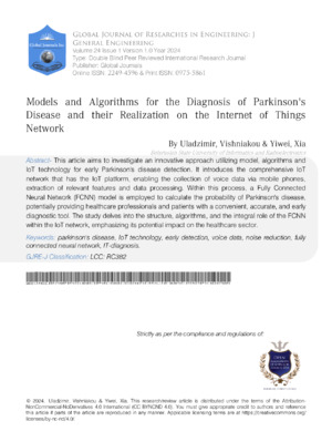 Advanced models analyzing Parkinson's disease using IoT and AI techniques.