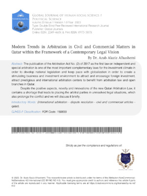 Arbitration, civil and commercial matters, contemporary legal framework, dispute resolution, legal evolution.
