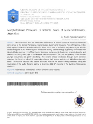 Seismic activity analysis in Argentinian seismic zones using Morpotec7 method. Study on moderate earthquakes and their impact.