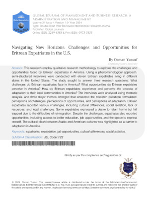 Employing research on Eritrean expatriates in the U.S.