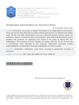 Explores the impact of neoliberalism on social sciences, focusing on individual and economic perspectives.