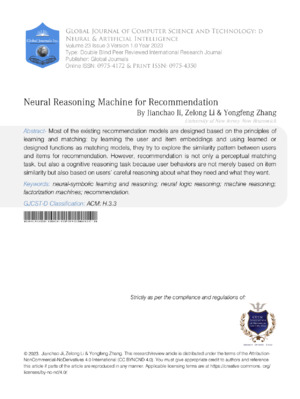 AI-powered neural reasoning machine for recommendations.