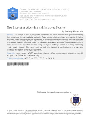 Secure encryption algorithm for research security.