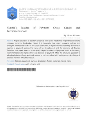 Alt text: Close-up of a journal article discussing Nigeria's payment crisis and recommendations for resolution.