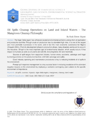 Oil spill cleanup operations on land and inland waterways for environmental preservation and disaster management.