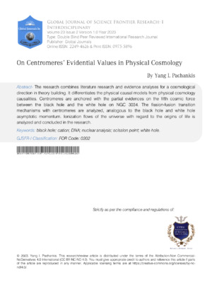 Precise analysis of centromeres' role in physical cosmology and their influence on nuclear history discussed.