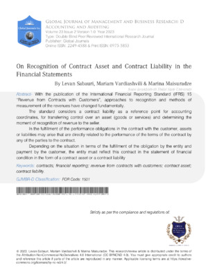 An in-depth study on contract asset & liability recognition in financial statements.