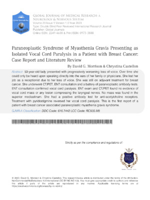 A medical research article on paraneoplastic syndromes presenting with breast cancer and their implications.