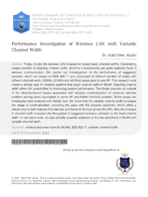 Enhanced wireless LAN with variable channel width.