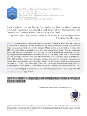 Exploring exercise impact on elderly health, mobility, and musculoskeletal conditions in water-based programs.