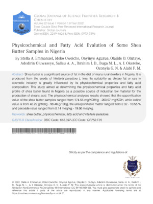 High-resolution assessment of shea butter from Nigeria for cosmetic use performance.
