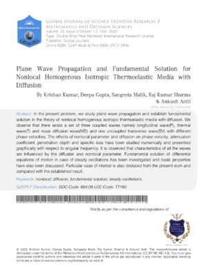 Nonlinear wave propagation thermallectic media diffusion.