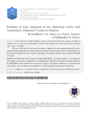 High-quality image showing initial diagnosis of abdominal trauma in children.