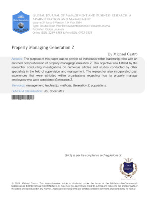 Alt text: Academic research journal on leadership management with focus on management strategies and organizational success.