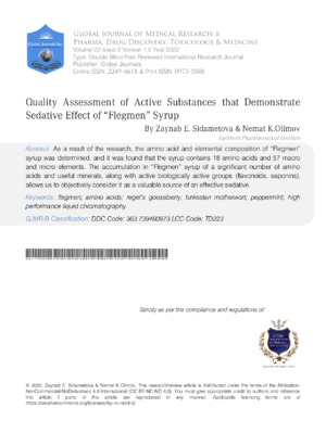 Active Substance Sedative Effect Study.