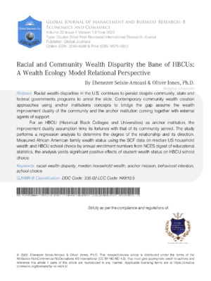 Race and wealth inequality in HBCUs.