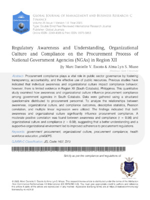 Procurement processes in management and business research with focus on organizational culture and compliance.