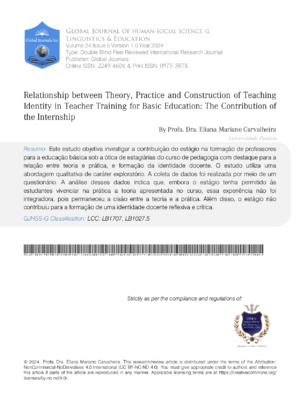 High-quality research on teaching identity and internship impact.