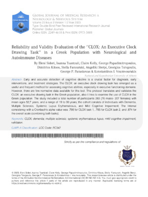 Accurate assessment of executive clock functions in neurological research.