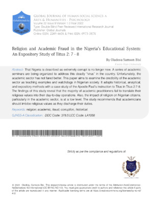 Research on Nigeria's education fraud.