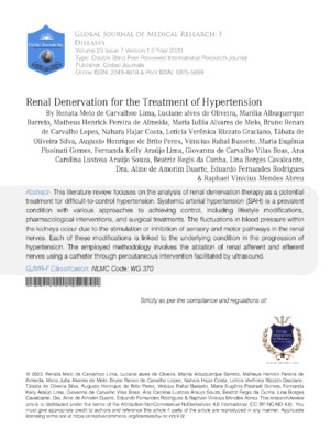 Alt: Study on renal denervation for hypertension treatment with clinical findings and therapeutic options.