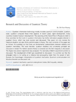 Quantum physics and space sciences research.