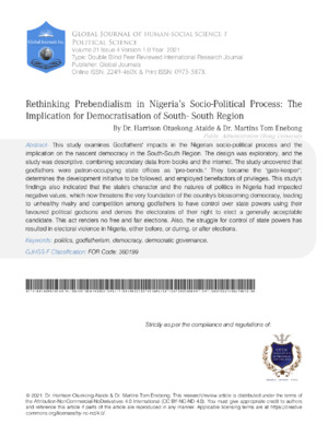 Exploring Nigeria's democracy and decentralization effects on development and governance in the South-South region.