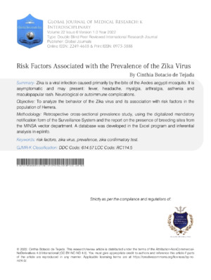 Risk Factors for Zika Virus Spread.